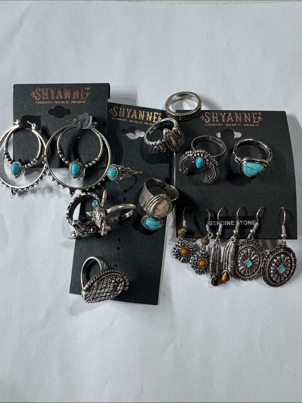 Ring size 6, 7, 8 & 9 Shyanne Silver-Tone Rings with Turquoise Accents